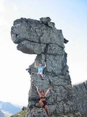 Foto van de wandeling naar rotsformatie Lauparen in Noorwegen