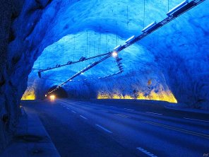 Foto van Lærdaltunnel in Noorwegen