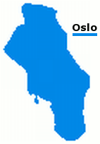 Plaatje van kaartje met het district Oslo in Noorwegen