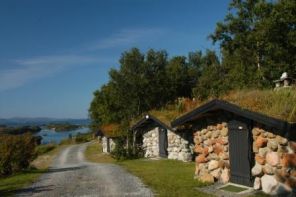 Foto van accomodatie teinhytter op het eiland Leka in Noorwegen
