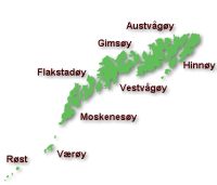 Foto van landkaart Lofoten in Noorwegen