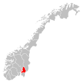 Kaart van de provincie Akershus in Noorwegen
