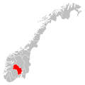 kaartje van provincie Buskerud in Noorwegen