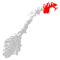 Kaart van provincie Finnmark in Noorwegen