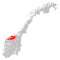 Kaart van de provincie Møre og Romsdal in Noorwegen