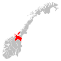 Kaart van de provincie Sør-Trøndelag in Noorwegen